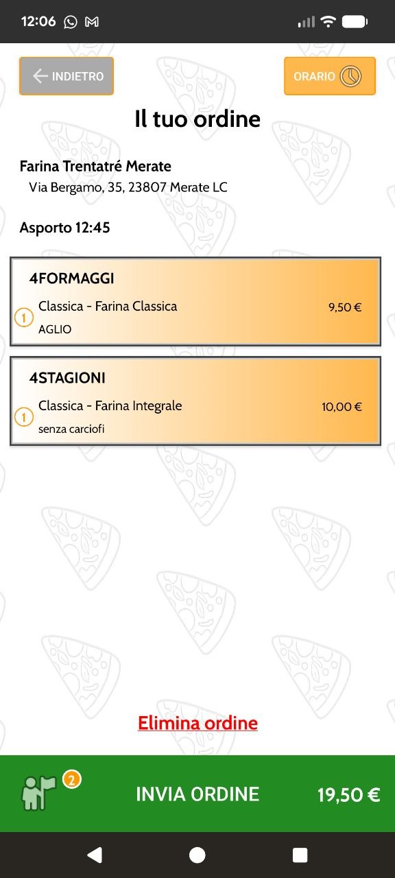 Riepilogo ordine